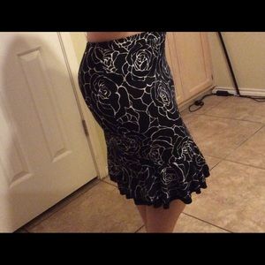 Black floral skirt